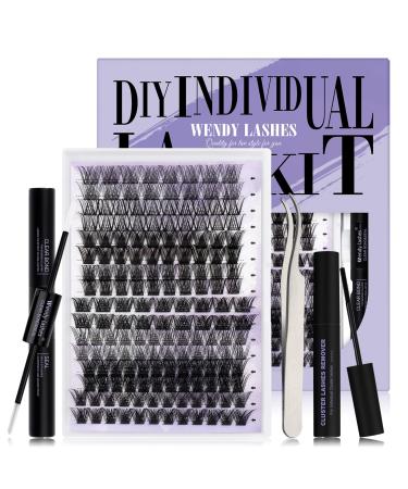 DIY eyelash extensions set eyelash extensions lash extensions set diy eyelash extensions bond and Seal eyelash extensions DIY (8 Type-D Curl-14mm) kit-14mm GJ-8type-d curl