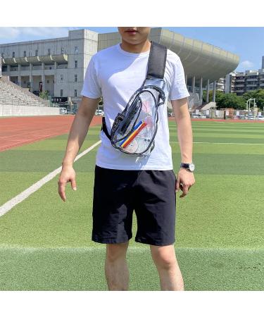 Clear PVC Sling Bag: Stadium Approved Crossbody Backpack in Black - Buy Online on GoSupps.com