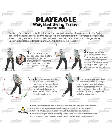 PLAYEAGLE Golf Tempo & Grip Trainer - Spring Loaded Metal Head Swing Aid (White) - Buy Online on GoSupps.com