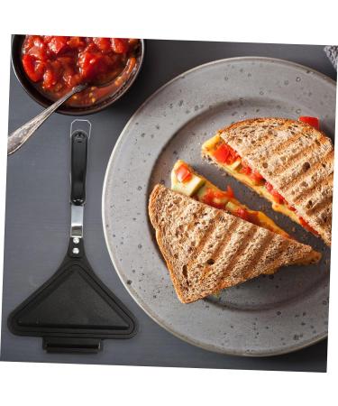 HOMSFOU 2 Pcs Sandwich Pan Sandwich Toaster Press Pan Sandwich Press Pan Sandwich Maker Pan Sandwich Grill Pan Sandwich Mould Frying Pan Egg Plate Aluminum Alloy Clamshell Waffles 35X18X4CMx2pcs Blackx2pcs - Buy Online on GoSupps.com