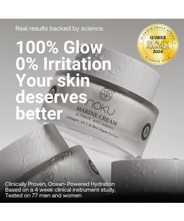 Noku Marine Cream EWG VERIFIED UltraHydrating Anti-Aging Moisturizer for Men & Women with Red Algae Vegan Collagen & Argireline Peptides | 50 ml | Vegan Cruelty-Free Award-Winning Formula 1.7 Fl Oz (Pack of 1) - Buy Online on GoSupps.com