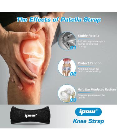 IPOW 2 Pack Knee Strap Brace for Pain Relief & Patella Stabilization - Ideal for Sports & Activities - Buy Online on GoSupps.com