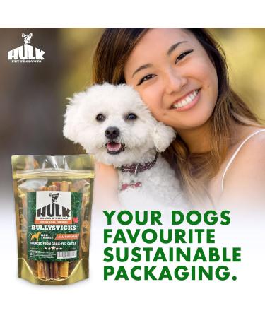 HULK Pet Products 6-inch Bully Sticks for Dogs (Pack of 5) - Natural Scent & Long Lasting Dog Dental Chew Made of Beef Pizzle Sourced from Grass-Fed Cattle with No Artificial Flavor 1 count (Pack of 5) - Buy Online on GoSupps.com
