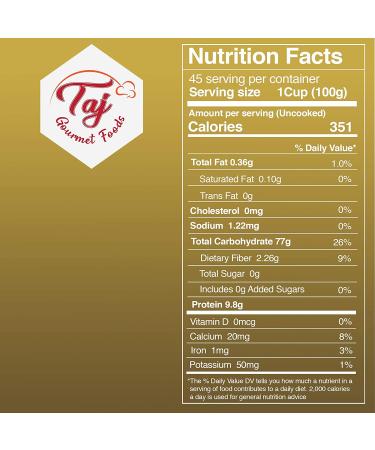 TAJ Gourmet Brown Basmati Rice 10lb - Naturally Aged Premium Quality - Buy Online on GoSupps.com