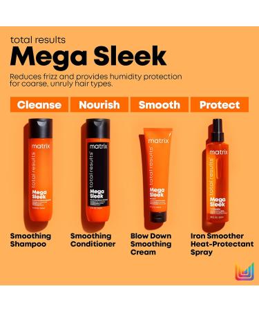 Matrix Mega Sleek Shampoo Conditioner & Miracle Creator Set - Controls Frizz, Nourishes with Shea Butter | For Dry Damaged Hair | Salon Routine - Buy Online on GoSupps.com