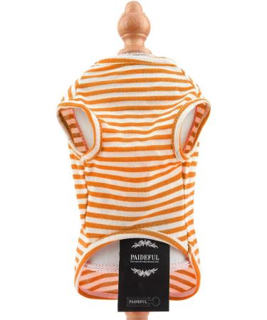 PAIDEFUL Stripe Dog Shirt XXL Orange - Soft Cotton Vest for Small Medium Dogs/Cats - Breathable Tank Top for Chihuahua, Yorkie - Pet Summer Clothes - Buy Online on GoSupps.com