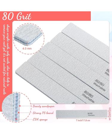 150 pcs Professional Emery Board Nail File 80/80 Grit | Double Sided, Washable, Reusable Manicure Tools for Nail Tech, Acrylic & Fake Nails - Buy Online on GoSupps.com