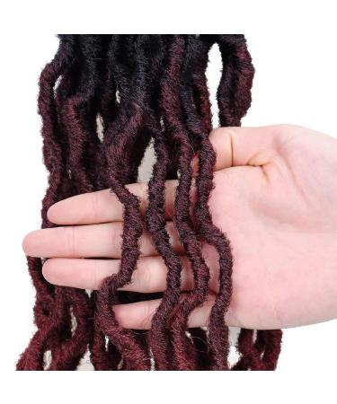 14 Inch Goddess Faux Locs Crochet Hair 6 Packs/Lot - Soft Gypsy Locs Wavy Crochet Braids Dreadlocks - 3 Tone Curly Wavy Twist Braiding Hair Extensions - African Roots Braid - 1B/99j/530 - Buy Online on GoSupps.com