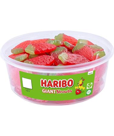 HARIBO Giant Strawbs 6 x 75 Pieces Sweets Tub (825 g) - Buy Online on GoSupps.com
