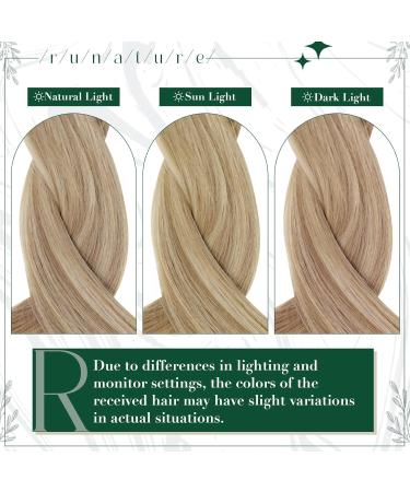 Runature Clip In Extensions - Real Hair Brown & Blonde Seamless 30cm 120g - Remy Hair 3pcs #8P60 - Buy Online on GoSupps.com