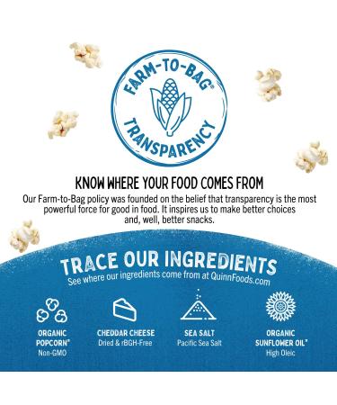 Quinn Popcorn White Cheddar & Sea Salt Microwave Popcorn - 2 Bags (3.5 oz Each) - Gourmet Snack - Buy Online on GoSupps.com