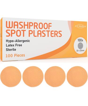 JFA Washproof Spot Plasters 22 x 22mm 100 Plasters Per Box