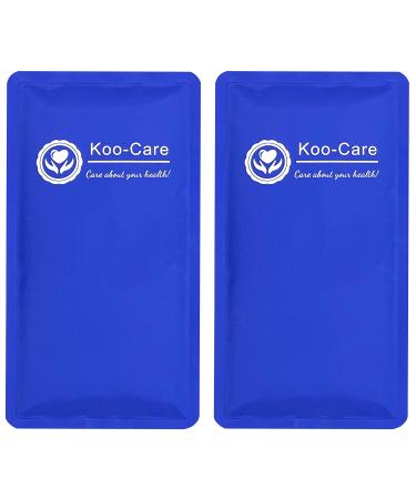 Koo-Care Gel Ice Pack for Injuries Reusable Flexible Cold Hot Therapy Compress for Head, Shoulder, Lower Back, Waist, Knee, Ankle Pain Relief from Migraine, Swelling, Post-Surgery 11x5.9 Inch, 2 Pack 11 x 5.9 Inch (Pack of 2)