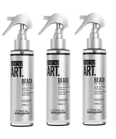 Beach Waves Force 2 Tecni Art L'Oréal Professionnel Texturizing Salt 150ml 3 Pack