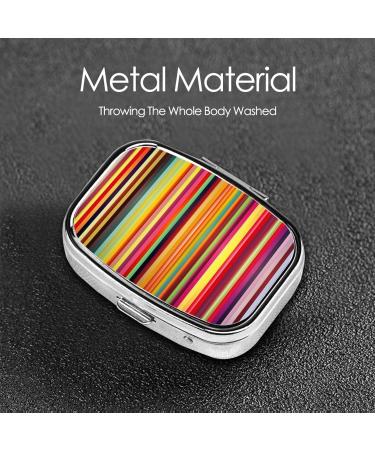 Colorful Stripes Square Pill Box | Portable Medicine Organizer for Travel - International Shipping Available - Buy Online on GoSupps.com