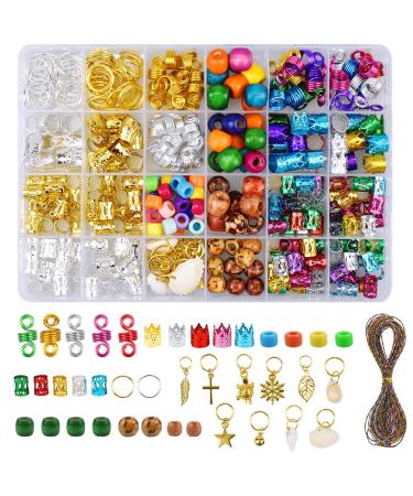 NATUCE hair Dreadlocks accessories aluminum hair coil Dreadlocks Dreadlocks pearl clips hair rings for braids wooden beads pony pearls with strands of hair for hair jewelry hair rings braids braids jewelry - Buy Online on GoSupps.com
