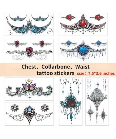 Qullue Sexy Flowers Temporary Tattoo Stickers for Girls, Women, Adults - 20 Sheets, Long-lasting and Realistic Fake Tattoos - Buy Online on GoSupps.com