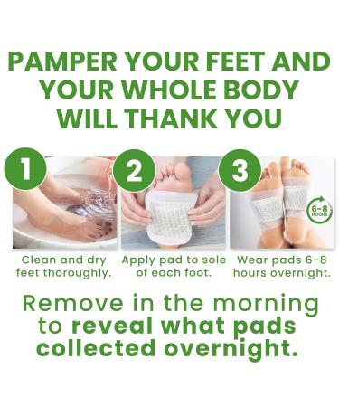 Sole Serenity Foot Pads - Natural Detox with Zeolite Ginger Wormwood & Bamboo Vinegar for Achy Feet Relief | International Shipping Available - Buy Online on GoSupps.com