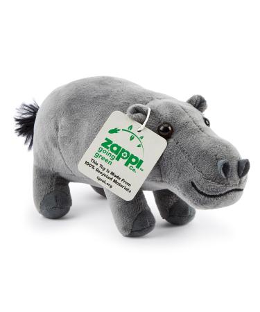 Zappi Co 100% Recycled Plush Hippo Toy (23cm Length) Stuffed Soft Cuddly Eco Friendly animals Collection For New Born Child First kid