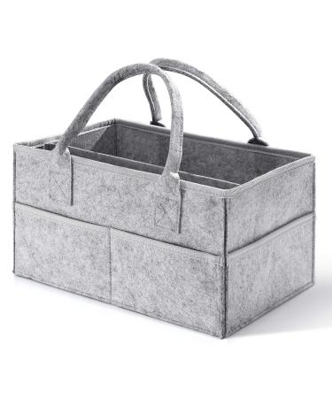 HBlife Baby Diaper Caddy Organizer with Compartments- Gray Grey