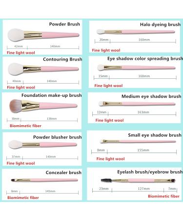 Professional 10-Piece Eyeshadow Brush Set | Soft Synthetic Makeup Brushes for Eye Eyebrow & Eyeliner Perfect for Flawless Blending (Pink - Buy Online on GoSupps.com