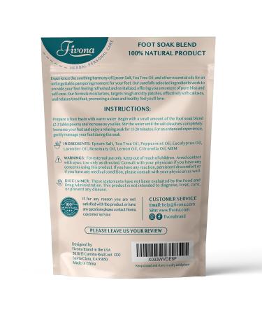 Fivona Foot Care Kit 2-in-1: Epsom Salt & Essential Oils Soak for Tired Feet Cracked Heels & Calluses - Collapsible Basin for Home Spa - Buy Online on GoSupps.com