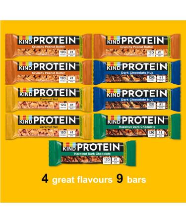 KIND Protein Variety Pack Gluten Free High Fibre No Artificial Colours Flavours to Preservatives 9 x 50g bars - Buy Online on GoSupps.com