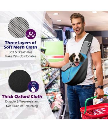 Pawaboo Dog Carrier Bag | Adjustable Pet Shoulder Bag for Travel | Light Blue | Perfect for Outdoor Walks - Buy Online on GoSupps.com