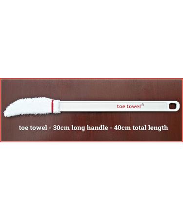 Long Handle Foot Brush - Toe Towel Care Aid for Cleaning, Drying, and Removing Debris Between Toes | 40cm Total Length - Buy Online on GoSupps.com