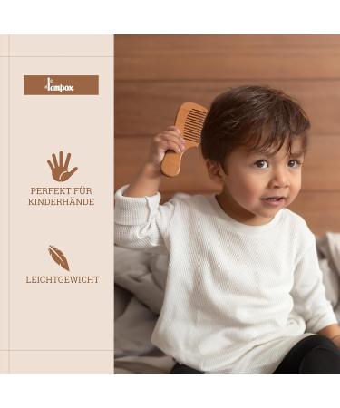 Natural Wood Baby Hairbrush & Comb Set - Soft Goat Bristles Hair Brush for Infants & Toddlers - Walnut Baby Hair Care Essentials - Buy Online on GoSupps.com