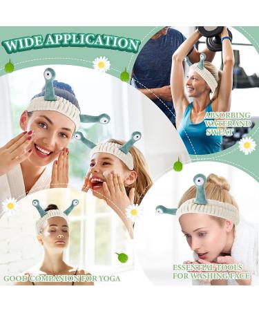 Molain Facial Washing Brick & Snail Spa Hair Band - Cute Cartoon Fleece Headband for Women - Elastic Makeup Forehead Straps - Creative Face Washing Accessories - Buy Online on GoSupps.com
