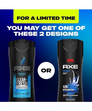 AXE Phoenix Crushed Mint & Rosemary Men's Body Wash 16oz - Pack of 4 - Buy Online on GoSupps.com