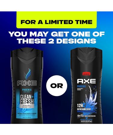 AXE Antiperspirant Deodorant for Men Phoenix 4PK 48H Sweat & Odor Protection for Long Lasting & Body Wash Phoenix 12h Refreshing Scent Crushed Mint & Rosemary 4 count Men's Body Wash - Buy Online on GoSupps.com
