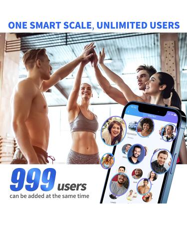 YOUNGDO Smart BMI Scale - Digital Bathroom Scales for Body Weight & Composition - Health Analyzer with Unlimited Users - Blue - Buy Online on GoSupps.com
