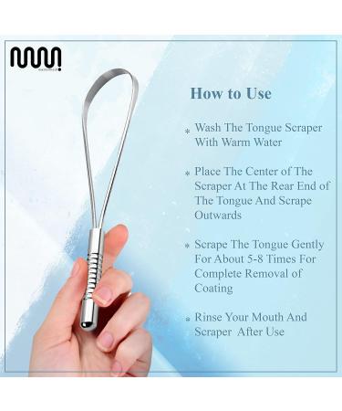 Mastermedi Tongue Scraper Bad Breath Treatment for Adults & Kids Food Grade 100% Stainless Steel Tongue Scrapers for Oral Care 1 Count (Pack of 1) - Buy Online on GoSupps.com