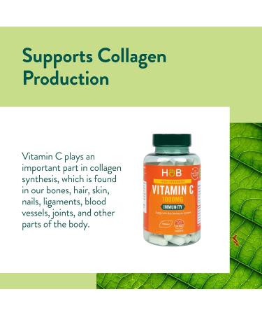 Holland & Barrett Vitamin C 1000mg 120 Tablets - Immune Support Supplement - Buy Online on GoSupps.com