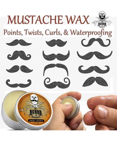 Beard Grooming Kit for Men in Metal Tin - 6 Piece Set with Sweet Orange Scent - Beard Wax, Balm, Oil, Comb - Gift Bag Included - Buy Online on GoSupps.com