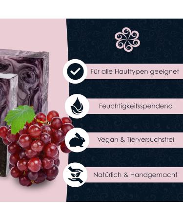 Premium Vegan Grape Soap Bar - Natural Shower Gel & Solid Shampoo for All Skin Types - 110g Panu Soap - Buy Online on GoSupps.com