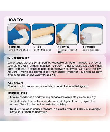 Vanilla White Fondant Icing - 8 oz. - Ready to Use Cake Decorating Frosting - Kosher Dairy Free & Nut Free - Ideal for Cakes, Cupcakes & Cookies - Buy Online on GoSupps.com