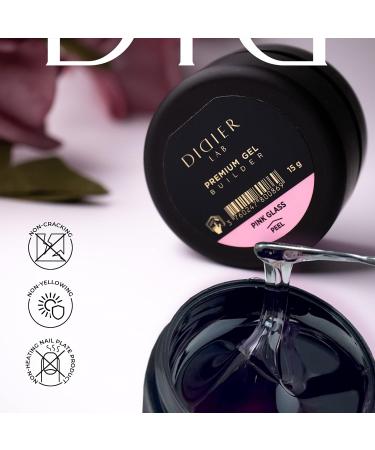 Didier Lab - Premium Pink Glass Solid Builder Gel for Nails - Hard Gel Builder for Extension - Nail Strengthener - LED UV Builder Gel for Nails - Split Nail Repair - Nail Hardener Gel - 15 ml 15 ml (Pack of 1) Pink Glass - Buy Online on GoSupps.com