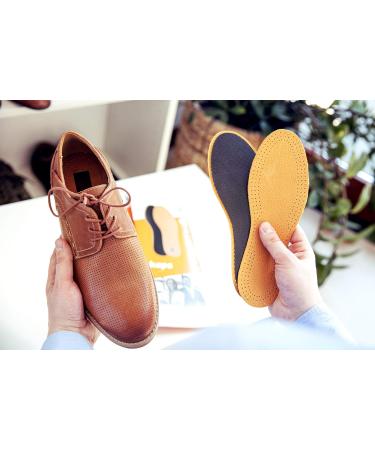 Leather Carbon Shoe Insoles for Men & Women - 6 Pair Pack | Activated Carbon Inserts by Kaps (Women / 6 US / 37 EUR - Buy Online on GoSupps.com