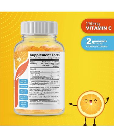 Doctor's Finest Vitamin C Gummies for Kids - Vegan, GMO-Free, Gluten-Free - 250mg Orange Pectin Chews - 90 Jellies, Kids Dietary Supplement - Buy Online on GoSupps.com
