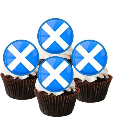 24 Edible Scottish Flag Cupcake Toppers Scotland Flag Six Nations Decorations Scottish Rugby Cake Decorations Six Nations Flags Scottish Flags Scottish Party Decorations Scotland Decorations R - Buy Online on GoSupps.com