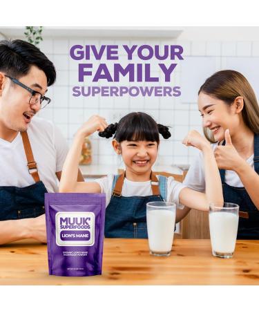 MUUK' SUPERFOODS | Pure Organic Lion's Mane Mushroom Powder | Brain-Boosting USA-Made | 3.5 oz (100g) 60 Servings - Buy Online on GoSupps.com