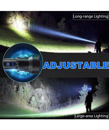 Cinlinso Rechargeable Flashlight | 150000 Lumens Super Bright LED | 7 Modes COB Work Light | IPX6 Waterproof | Handheld for Hunting, Camping, Emergencies - Black - Buy Online on GoSupps.com
