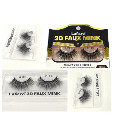 MRS GWEN HAIR & ACCESSORIES | Laflare 3D Faux Mink Eyelashes - Premium Silk Feather Light & Reusable (SD05C) - Natural Look & Easy to Apply - International Shipping Available - Buy Online on GoSupps.com