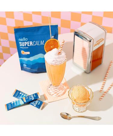Nello Supercalm Drink Mix - Strawberries & Cream and Orange Creamsicle Ashwagandha KSM 66 Magnesium Glycinate & L-Theanine Supplement - Focus and Relaxation Support (2 x 20 Travel Packets) - Buy Online on GoSupps.com