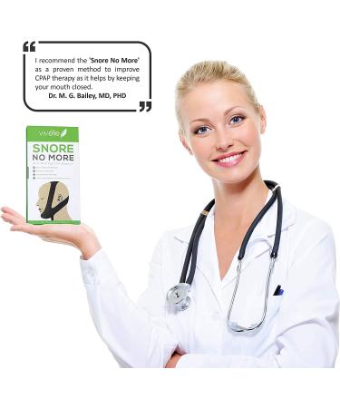 Vivlle Anti-Snoring Chin Strap for Men and Women - Snore-No-More, Slim Non-Slip Design, Adjustable Premium Snore Stopper for Day & Night - Buy Online on GoSupps.com