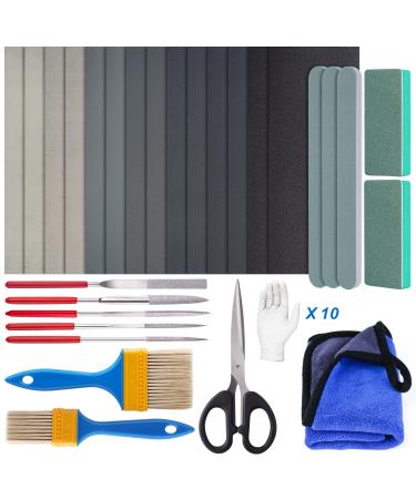 LET'S RESIN Resin Polishing Kit 33Pcs Resin Supplies with Sandpaper Resin File Kit Polishing Strips&Blocks Scissors Wooden Brush Cloth Resin Tools for Epoxy Resin Jewelry Making Supplies Resin Molds - Buy Online on GoSupps.com