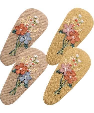 minkissy 4 Pairs Hairpin Fabric Hair Clip Toddler Hair Barrette Snap Hair Barrettes Rustic Headband Fabric Flower Hair Clip Wrapped Hair Barrettes Girl Cute Hair Alloy Baby Spring Ponytail - Buy Online on GoSupps.com